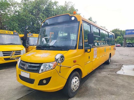 Diesel Euro 4 Autobus scolaire retraité Dongfeng 56 sièges Autobus scolaire jaune