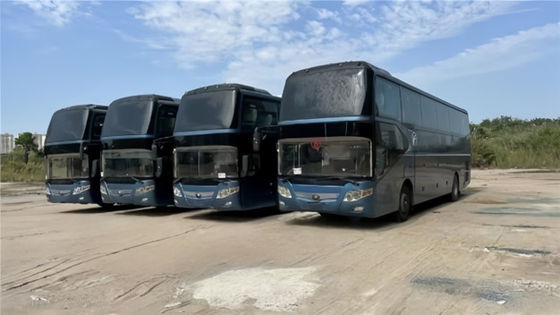 Autocar de luxe Yutong d'occasion de 12m à deux étages, 57-59 places, type de carburant diesel et poids à vide de 11800 kg