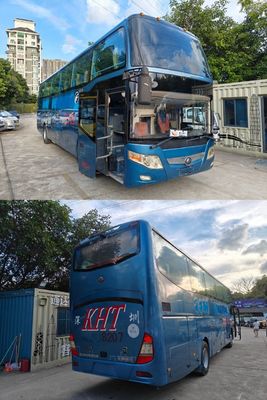 Autocar de luxe Yutong d'occasion de 12m à deux étages, 57-59 places, type de carburant diesel et poids à vide de 11800 kg