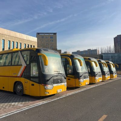 Transmission manuelle du moteur Yuchai 330 Autobus Golden Dragon d'occasion de 63 places jaunes